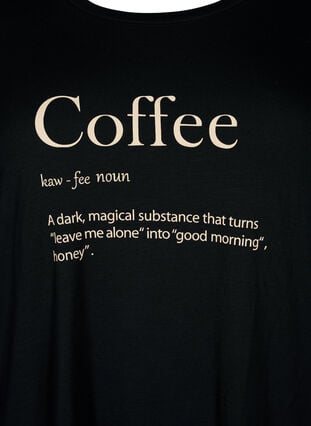 Short-sleeved viscose night t-shirt, Black Coffee, Packshot image number 2