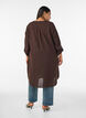 Long shirt in linen and viscose, Brown, Model image number 1