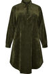 Corduroy shirt dress with collar and button fastening, Green, Packshot image number 0