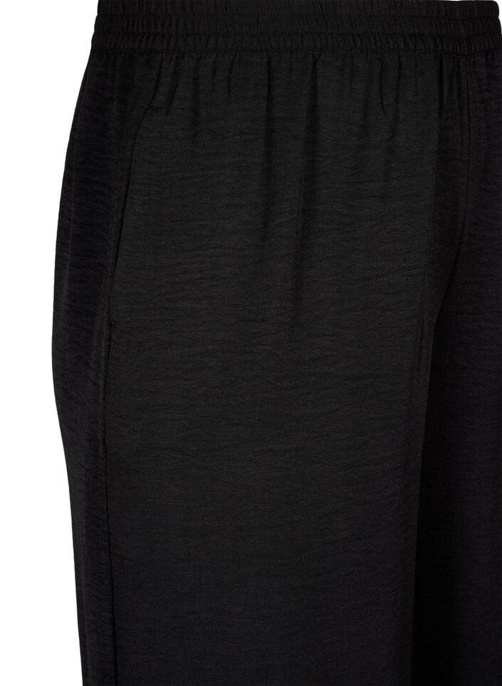 Loose trousers with elasticated waistband and pockets, Black, Packshot image number 2