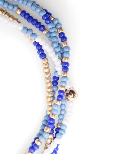 5-pack pearl bracelets, Blue Mix, Packshot image number 1