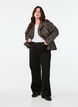 Double-breasted blazer jacket with leopard print, Brown, Model image number 1