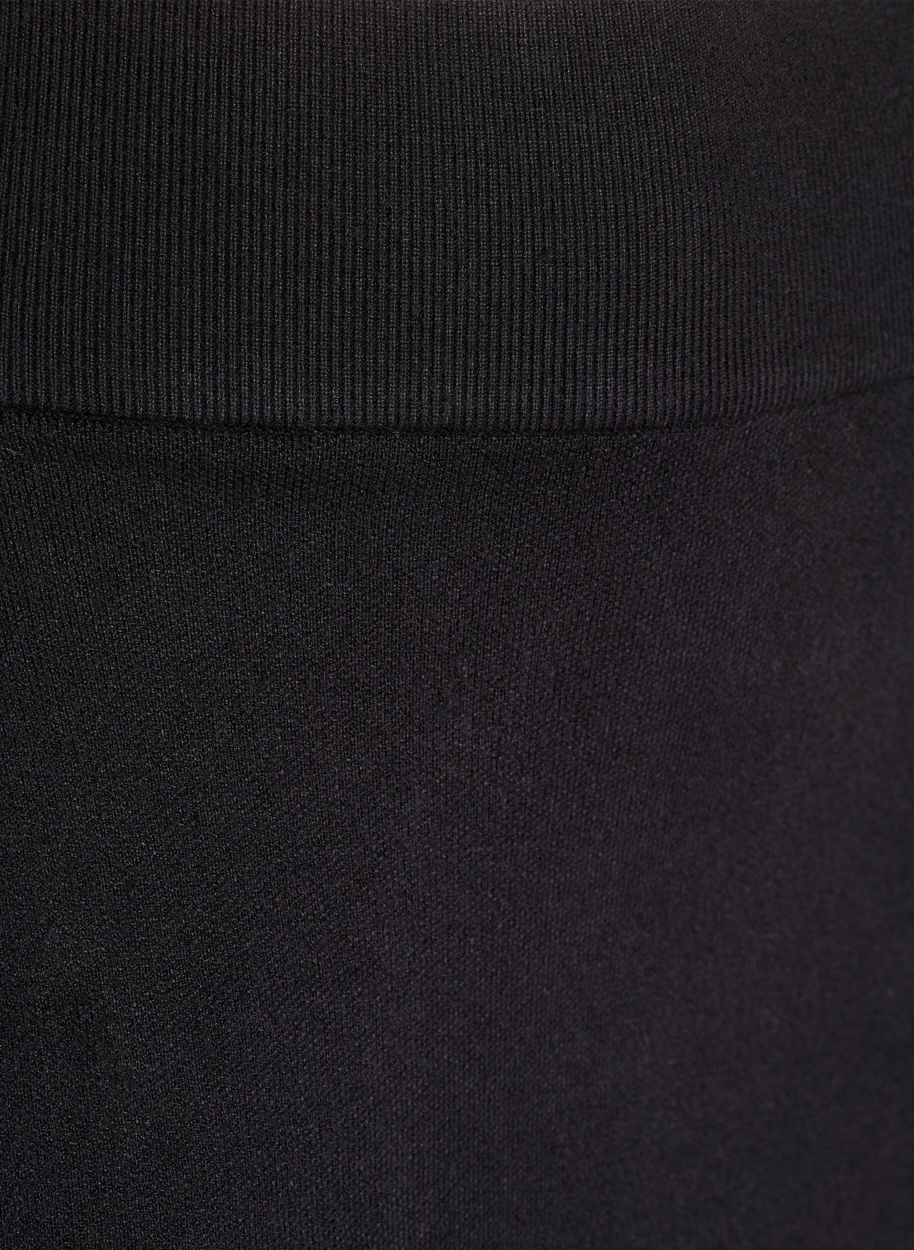 Zizzifashion Short knit skirt with a wide waistband, Black, Packshot image number 2