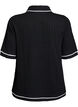 Textured jersey polo shirt with contrast trims, Black, Packshot image number 1