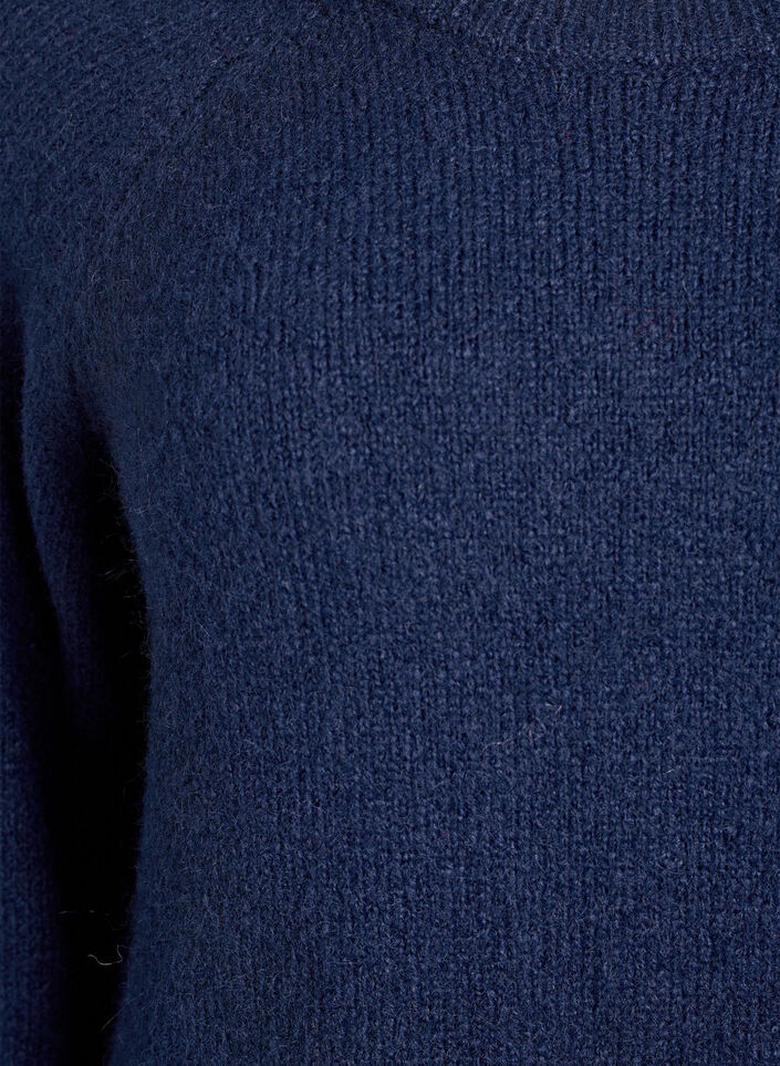 Knitted blouse with raglan sleeves, Blue, Packshot image number 2