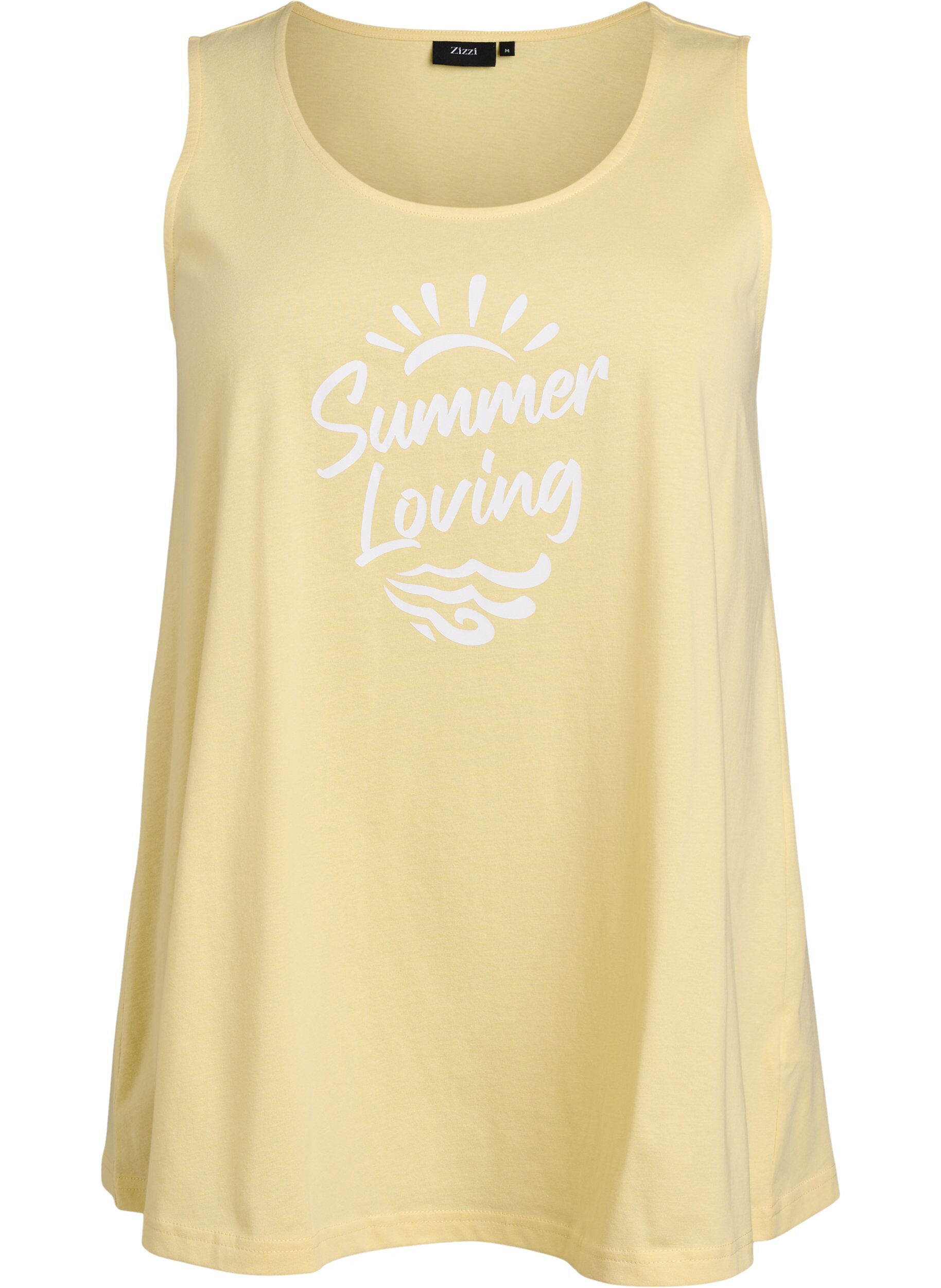 ZizzifashionCotton top with a-shape, Yellow, Packshot image number 0