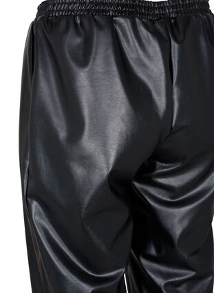 Faux leather trousers with pockets, Black, Packshot image number 3