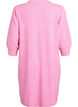 Knitted dress with 3/4 sleeves and a round neck, B. Pink White Mel., Packshot image number 1
