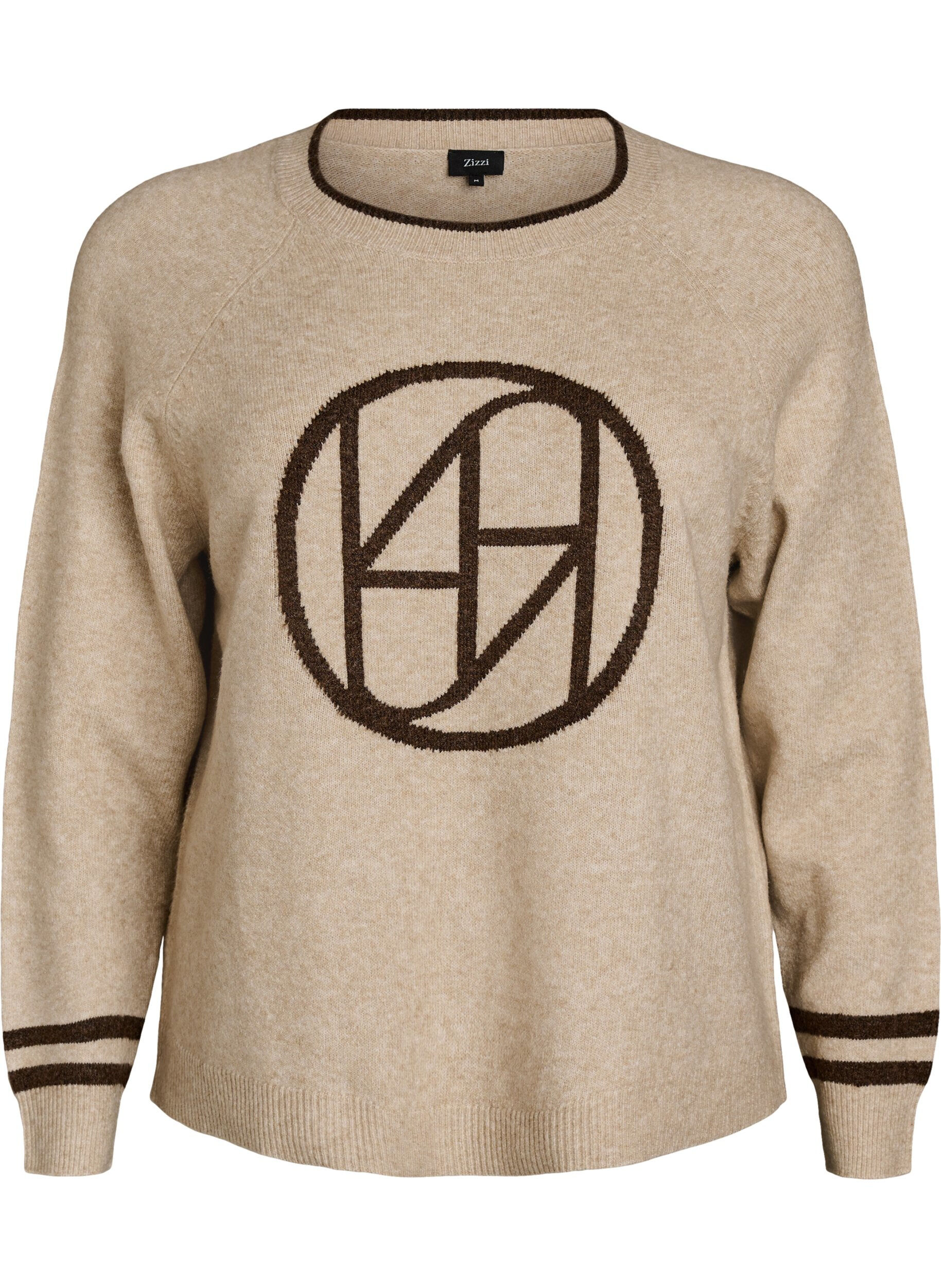 Jumper with logo and contrast stripes