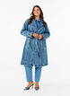 Denim trench coat with belt, Blue Denim, Model image number 0