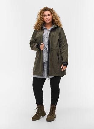 Softshell jacket with detachable hood, Grape Leaf, Model image number 2
