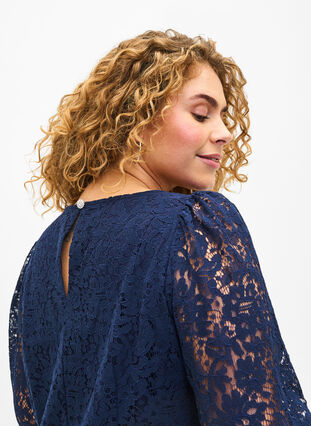 Lace dress with long sleeves, Navy Blazer, Model image number 2