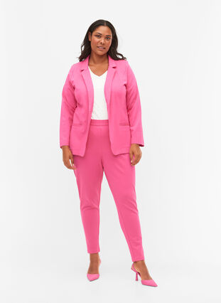 Simple blazer with button, Shocking Pink, Model image number 3