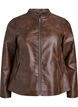 Faux leather jacket with studs and pockets, Brown, Packshot image number 0