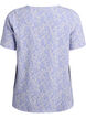 FLASH - Short-sleeved blouse with texture, Blue, Packshot image number 1