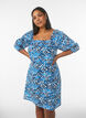 Beach dress in viscose with print, Blue, Model image number 0