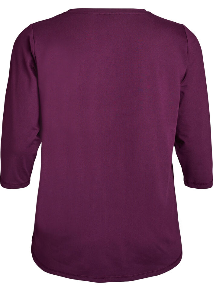 Workout top with 3/4 sleeves, Purple, Packshot image number 1