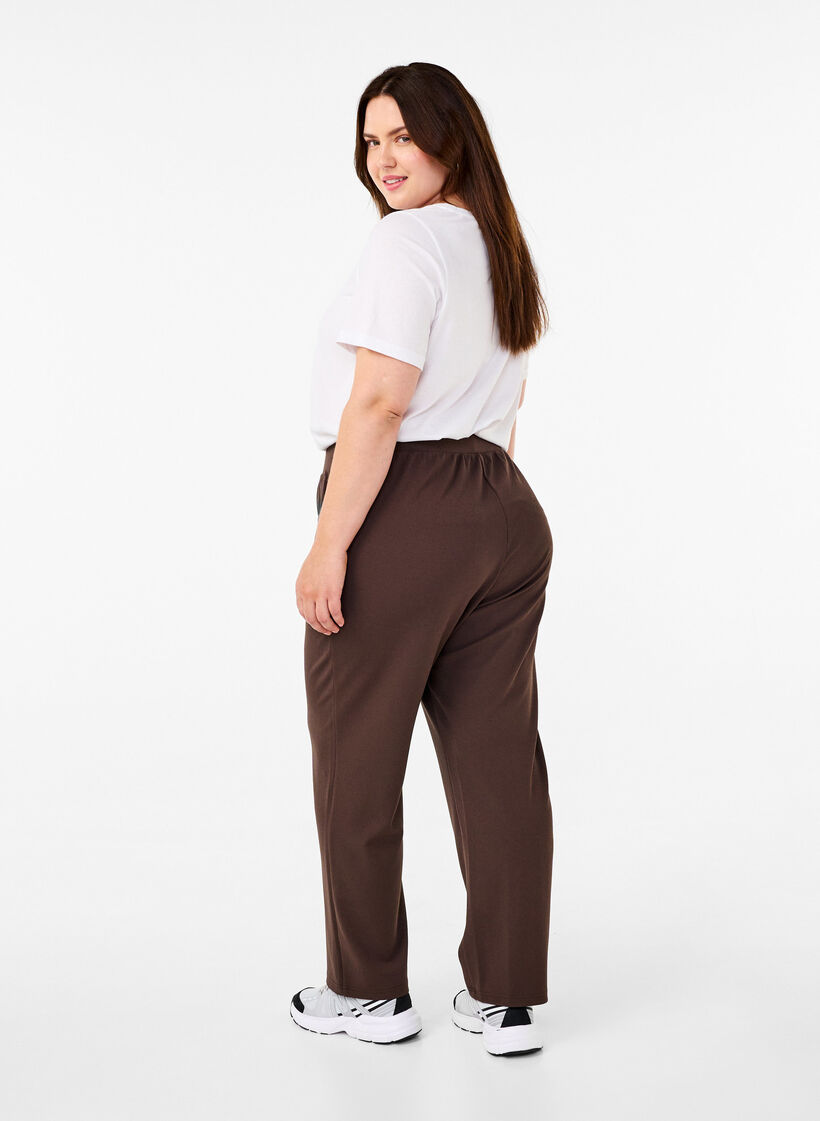 Straight fit trousers, Brown, Model image number 1