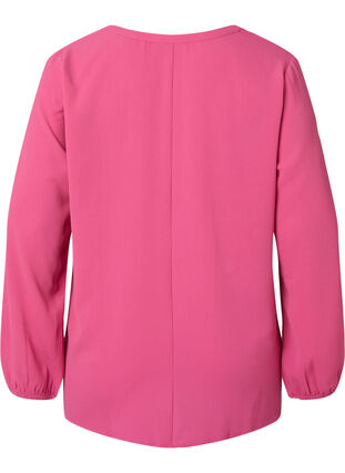 Plain colour top with v-neck, Shocking Pink, Packshot image number 1