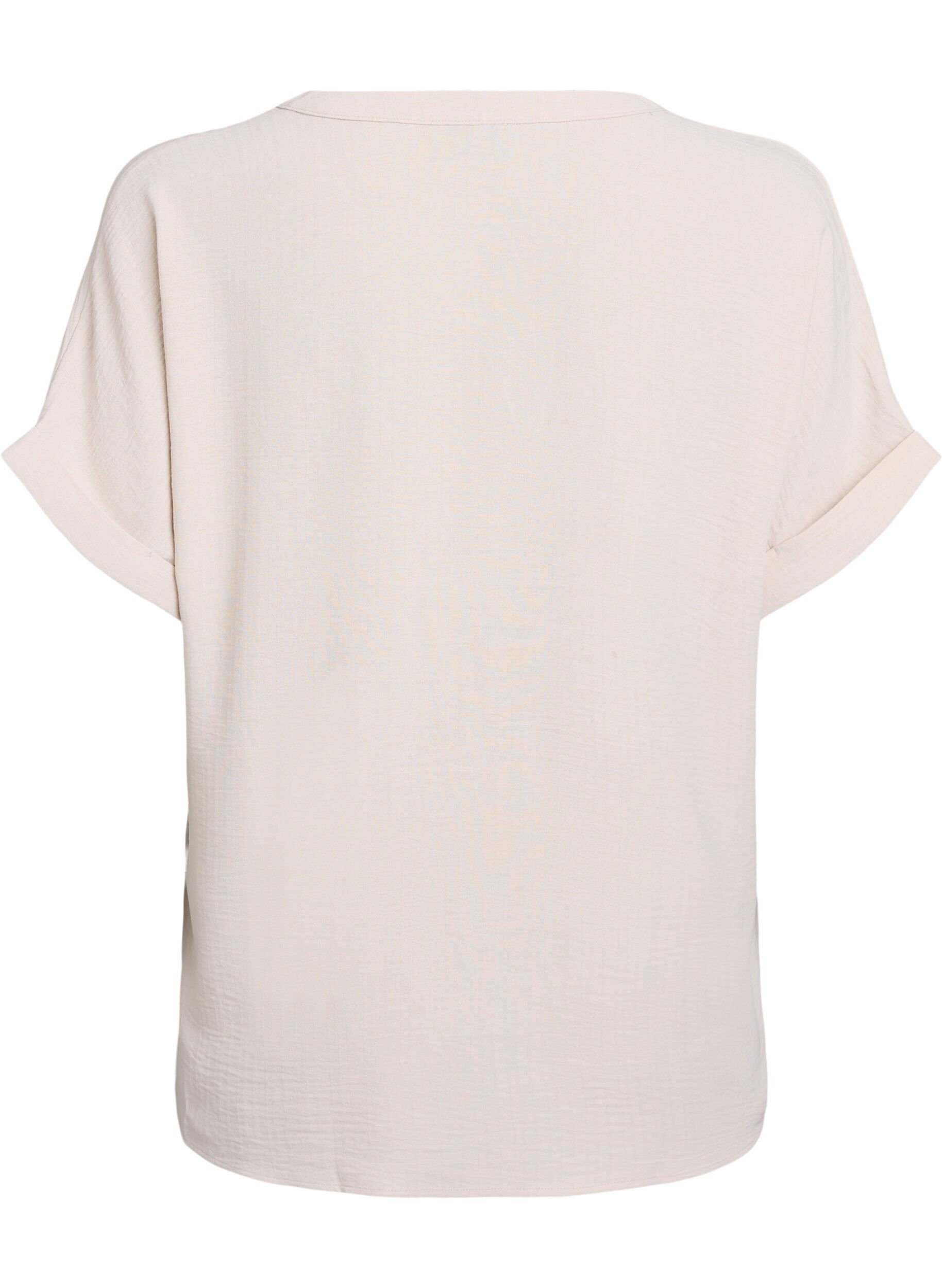 Zizzifashion Loose blouse with short sleeves, Beige, Packshot image number 1