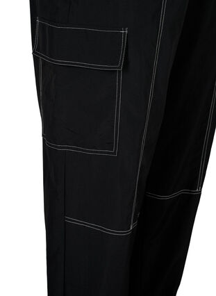 Cargo trousers with contrast stitching, Black, Packshot image number 3
