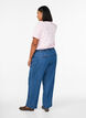 Wide jeans with an elastic waistband, Blue, Model image number 1