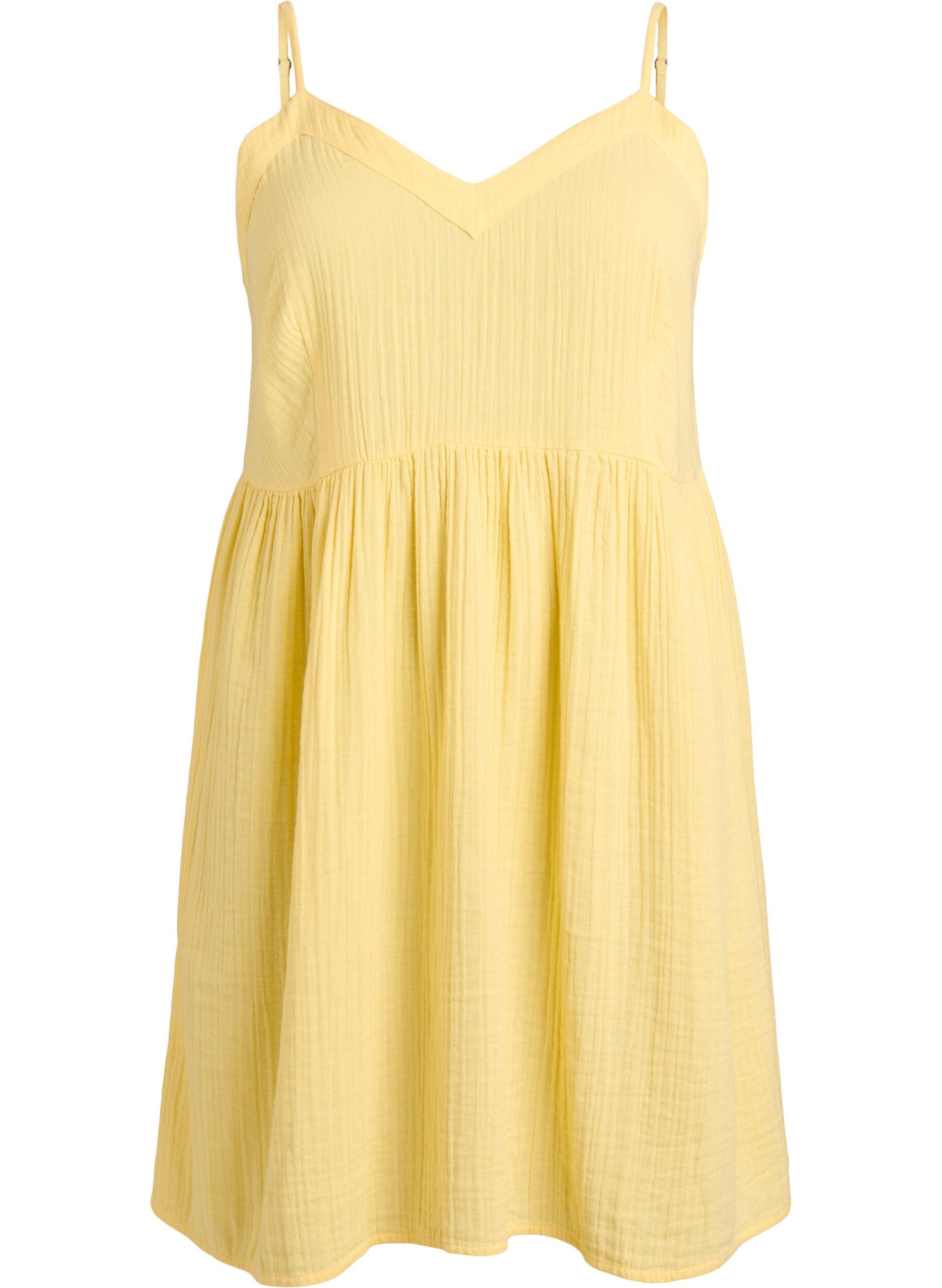 Cotton beach dress with narrow straps