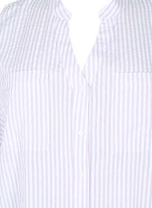 Striped shirt with chest pockets, White/LavenderStripe, Packshot image number 3