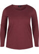 Basic blouse with long sleeves, Cabernet Melange, Packshot image number 0