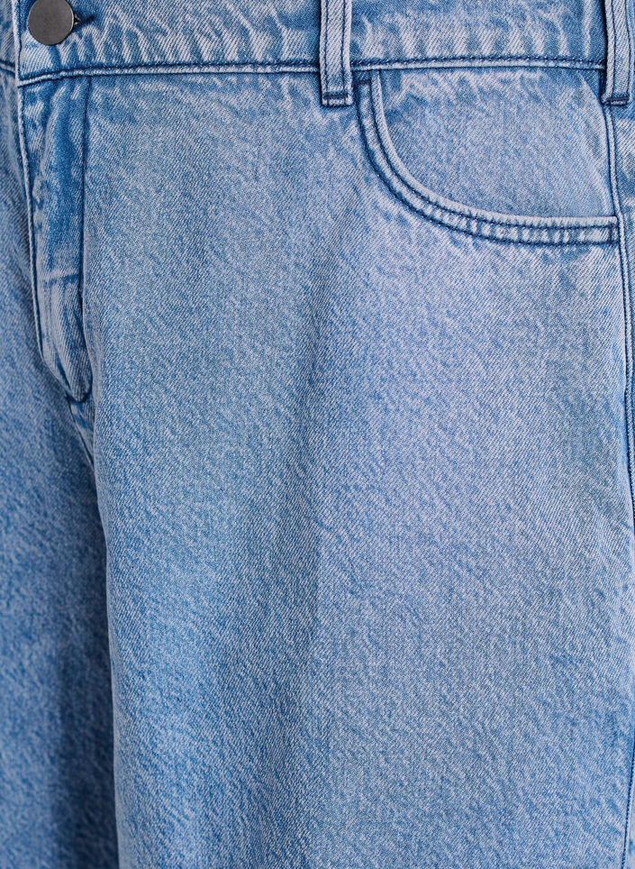 Loose denim shorts with high waist, Light Blue, Packshot image number 2