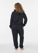 Sweatshirt with hood and print, Black, Model image number 2