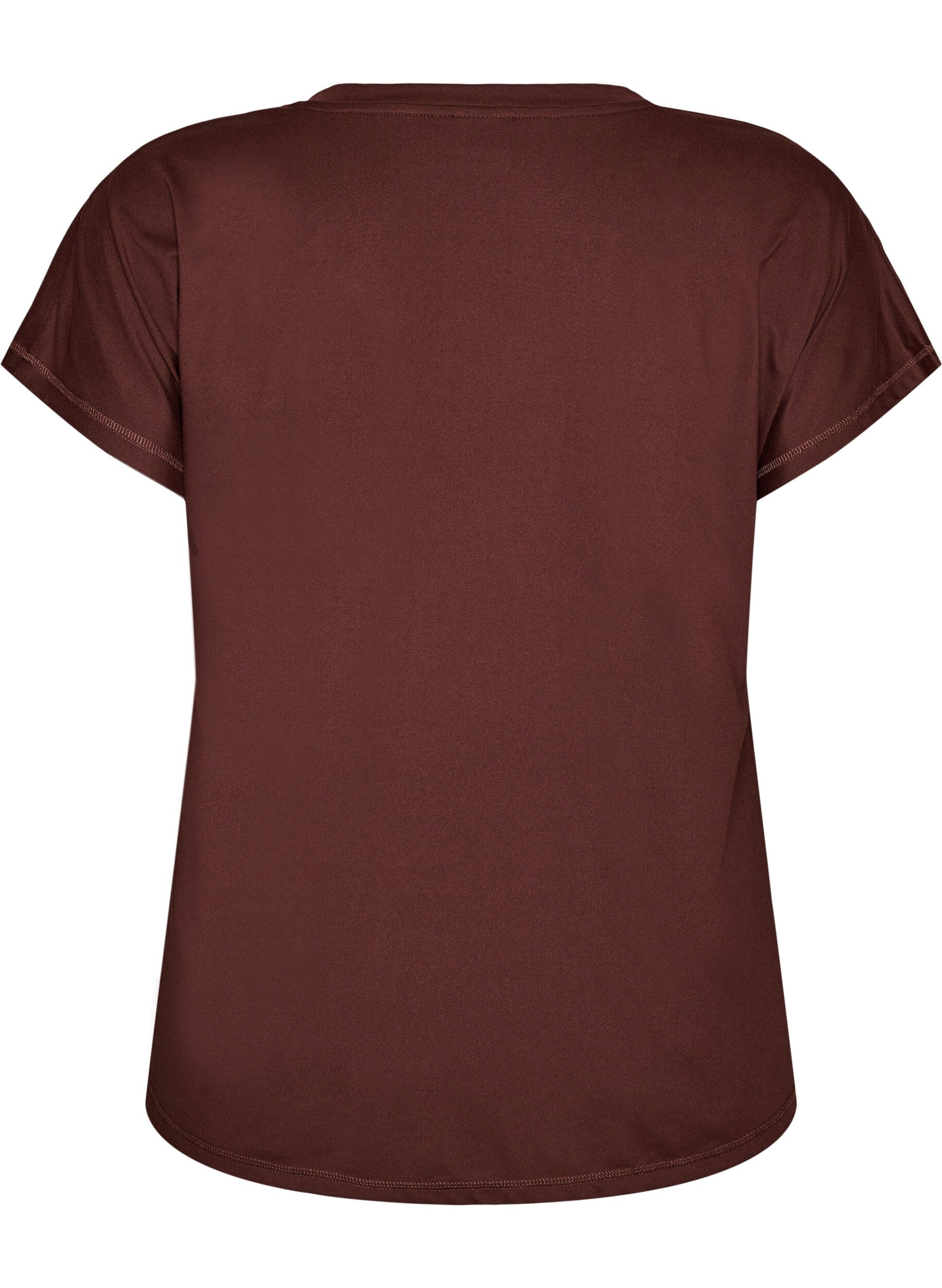 ZizzifashionLoose training t-shirt with v-neck, Brown, Packshot image number 1