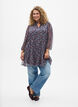 Tunic with floral print and glitter threads, Blue, Model image number 1
