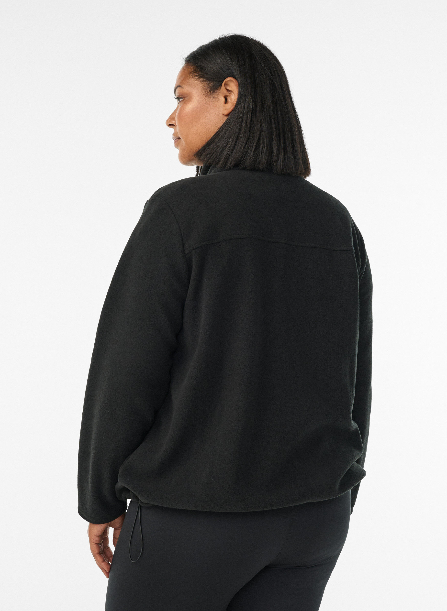 Zizzifashion Fleece jacket with pockets, Black, Model image number 2