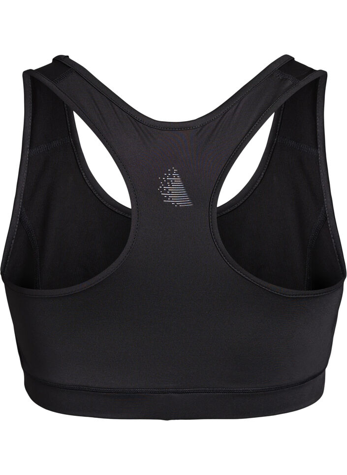 Sports bra with racerback, Black, Packshot image number 1