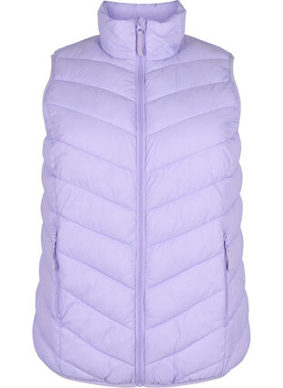 Short vest with zip and pockets, Lavender, Packshot image number 0