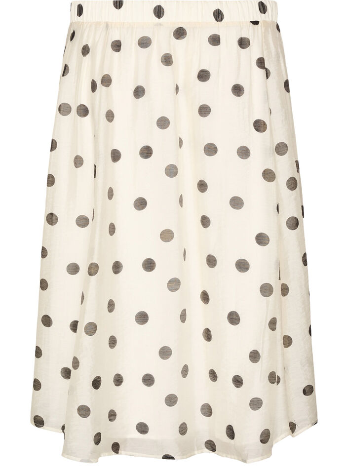 A-line midi skirt with polka dots, Vanilla, Packshot image number 1
