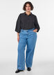 Shirt with dotted pattern and 3/4 sleeves, Black, Model image number 1