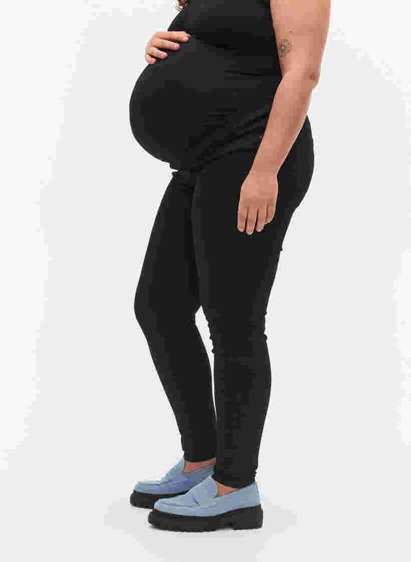 Pregnancy jeggings in cotton mix, Black, Model image number 2