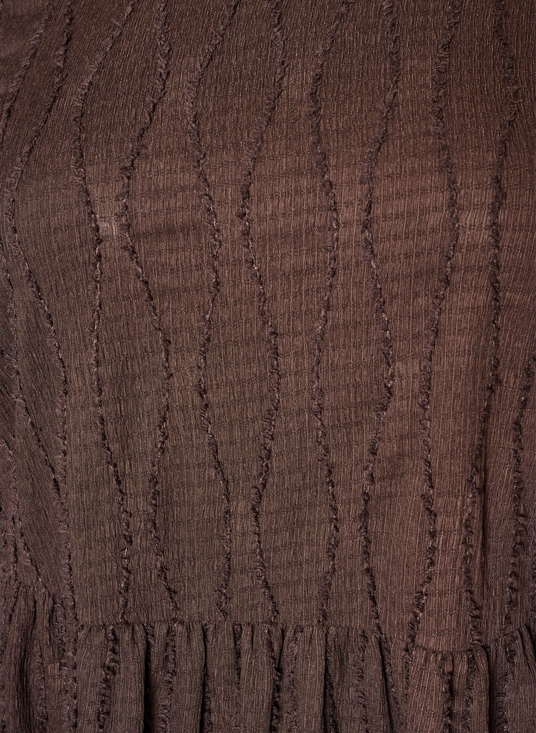 ZizzifashionShort jersey dress with a wavy textured pattern, Brown, Packshot image number 2