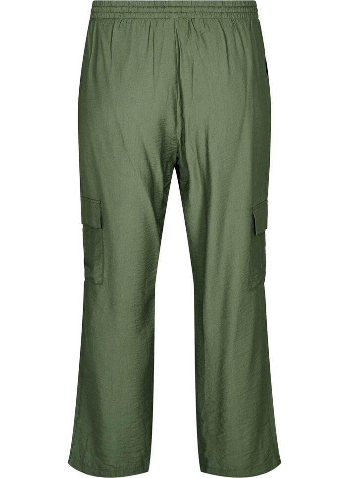 High-waisted cargo trousers, Green, Packshot image number 1