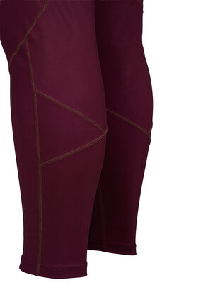 Solid-coloured gym leggings, Fig, Packshot image number 3