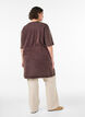 Loose T-shirt dress with a washed look, Brown, Model image number 2