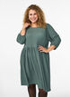 FLASH - Short dress with texture and 3/4 sleeves, Green, Model image number 0