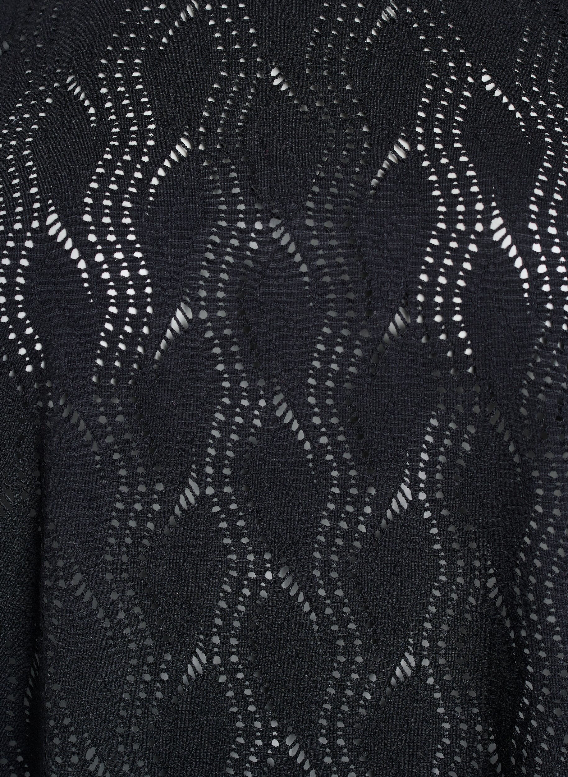 Zizzifashion Jersey T-shirt with eyelet pattern, Black, Packshot image number 2