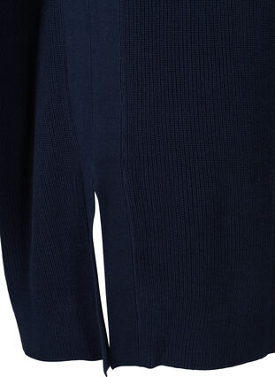 Long knitted vest with slits, Navy Blazer, Packshot image number 3