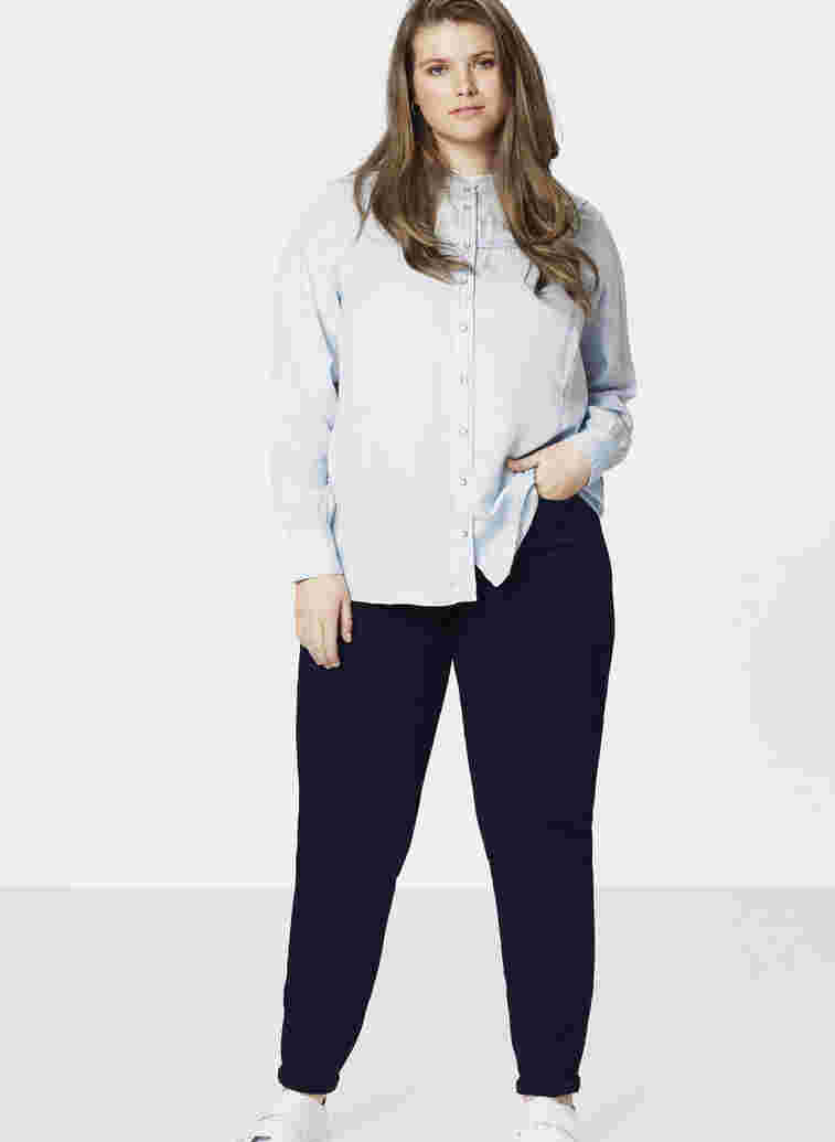 High-waisted super slim Amy jeans , Dark blue, Model image number 1