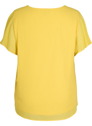 Short-sleeved blouse, Primrose Yellow, Packshot image number 1