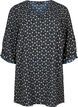 A-shape tunic with print, Blue Beige AOP, Packshot image number 0