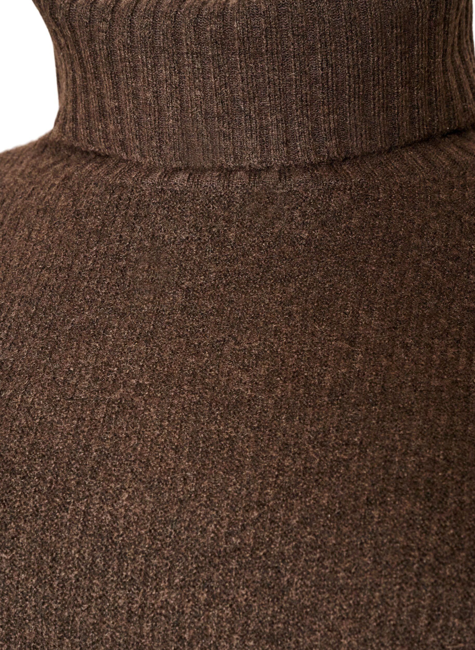 ZizzifashionLoose knit jumper with a turtleneck, Brown, Packshot image number 2